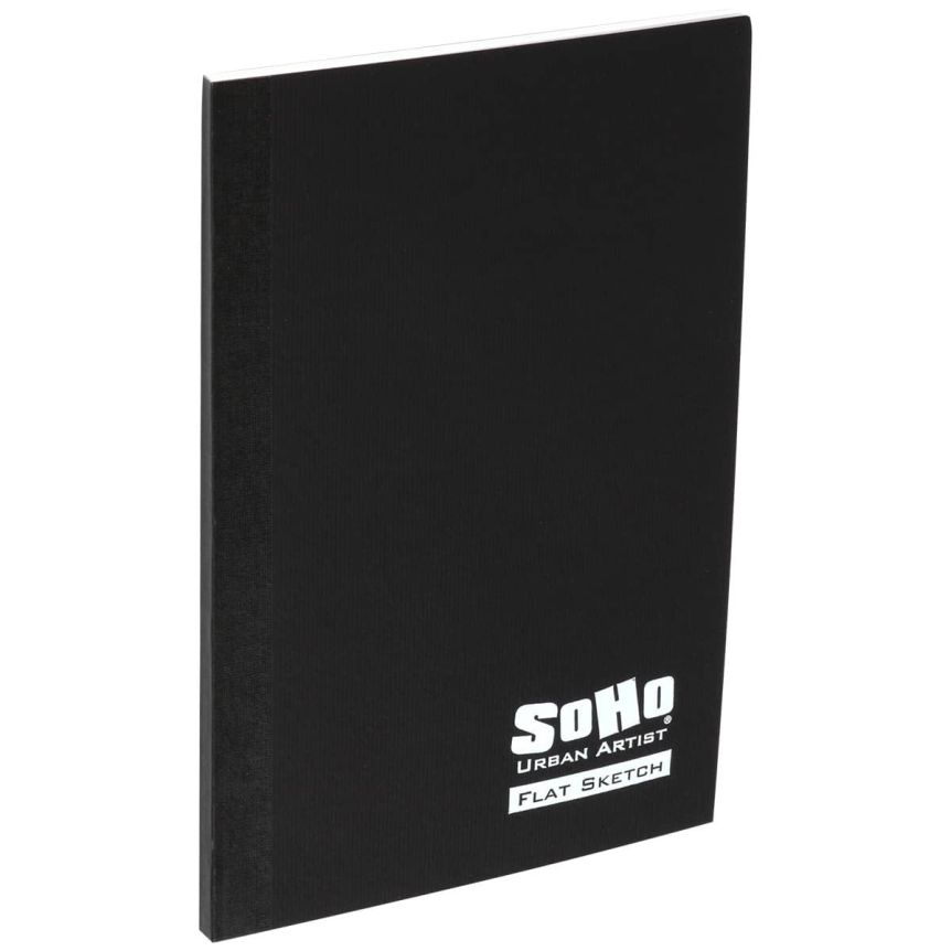 SoHo Urban Artist Flat Sketchbook, 4" x 6", 30 Sheets, 71 lb. - Black Cover