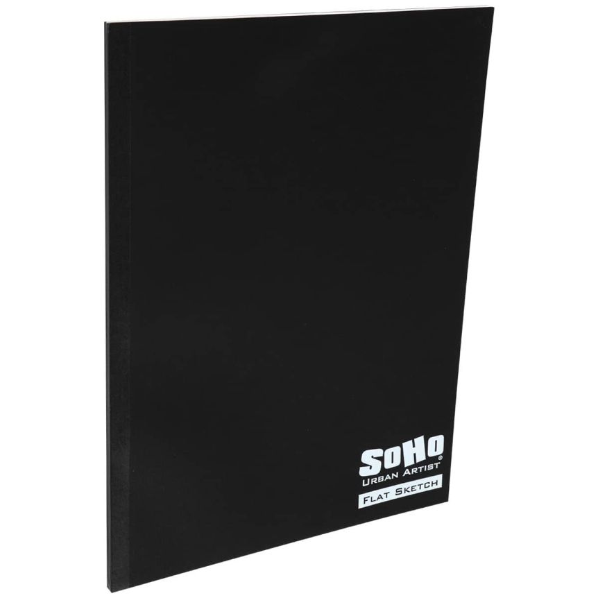 SoHo Urban Artist Flat Sketchbook, 9" x 12", 30 Sheets, 71 lb. - Black Cover
