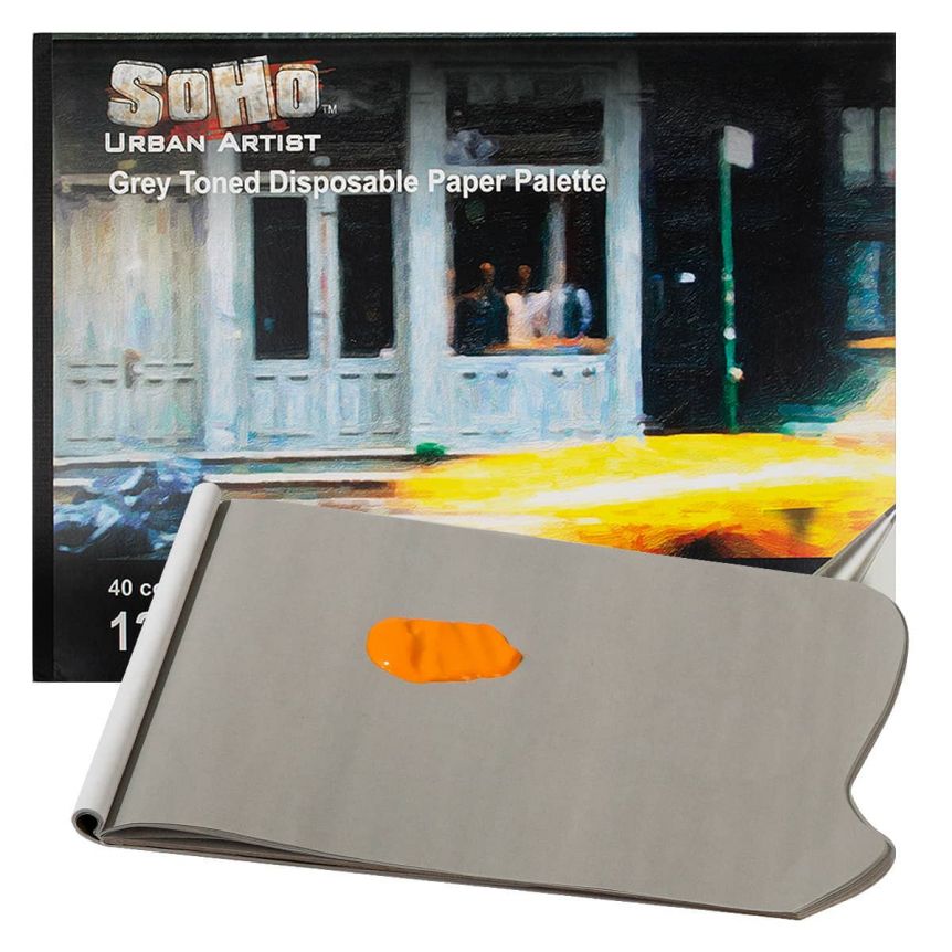 SoHo Urban Artist Grey Toned Disposable Palette Pad 12x16"