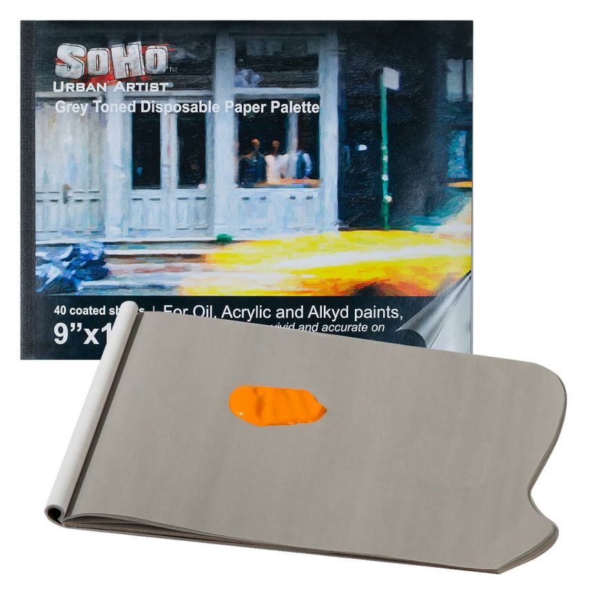 SoHo Urban Artist Grey Toned Disposable Palette Pad 9x12 40