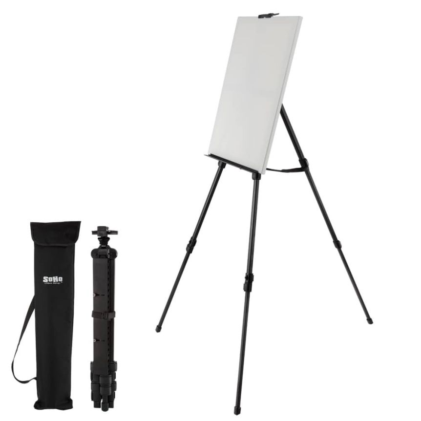 Soho Urban Artist Black Aluminum Tabletop Easel Stand, Portable Easel for Display, Painting Canvas and More, Set of 2, Size: 2 Units