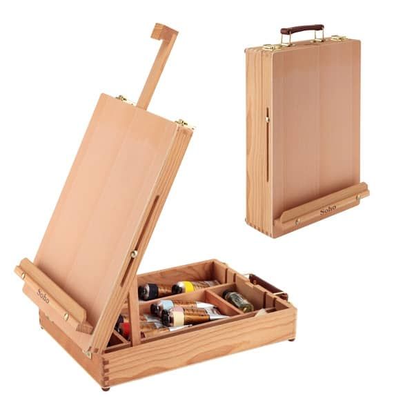 Soho Urban Artist Extra Large Adjustable Portable Drawing Board Stand Easel, 5 Positions, Natural Beechwood Finish