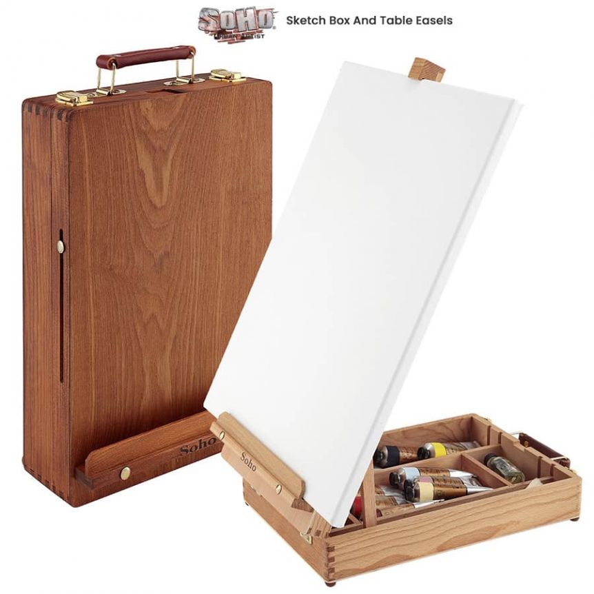 Wooden Art Box Table Easel