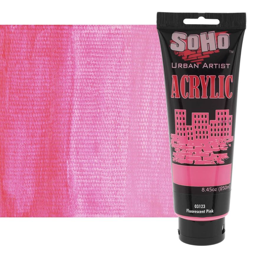 SoHo Urban Artists Heavy Body Acrylics, Fluorescent Pink 250ml