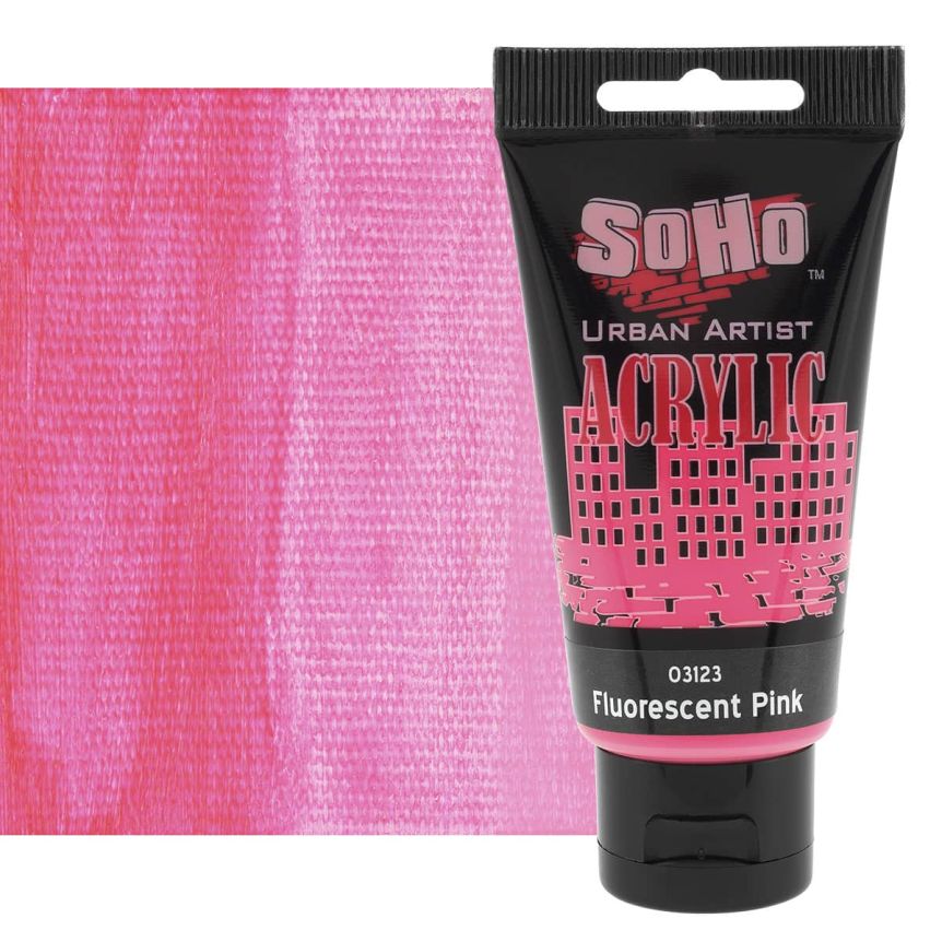 SoHo Urban Artists Heavy Body Acrylic - Fluorescent Pink, 75ml