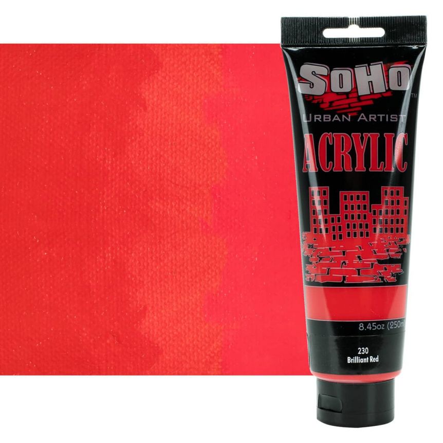 SoHo Urban Artists Heavy Body Acrylic Brilliant Red 250ml