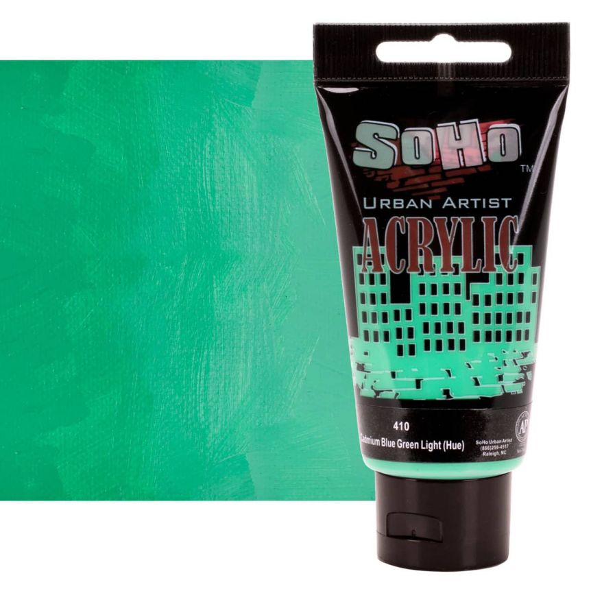 SoHo Urban Artists Heavy Body Acrylic Cadmium Blue Green Light Hue 75ml