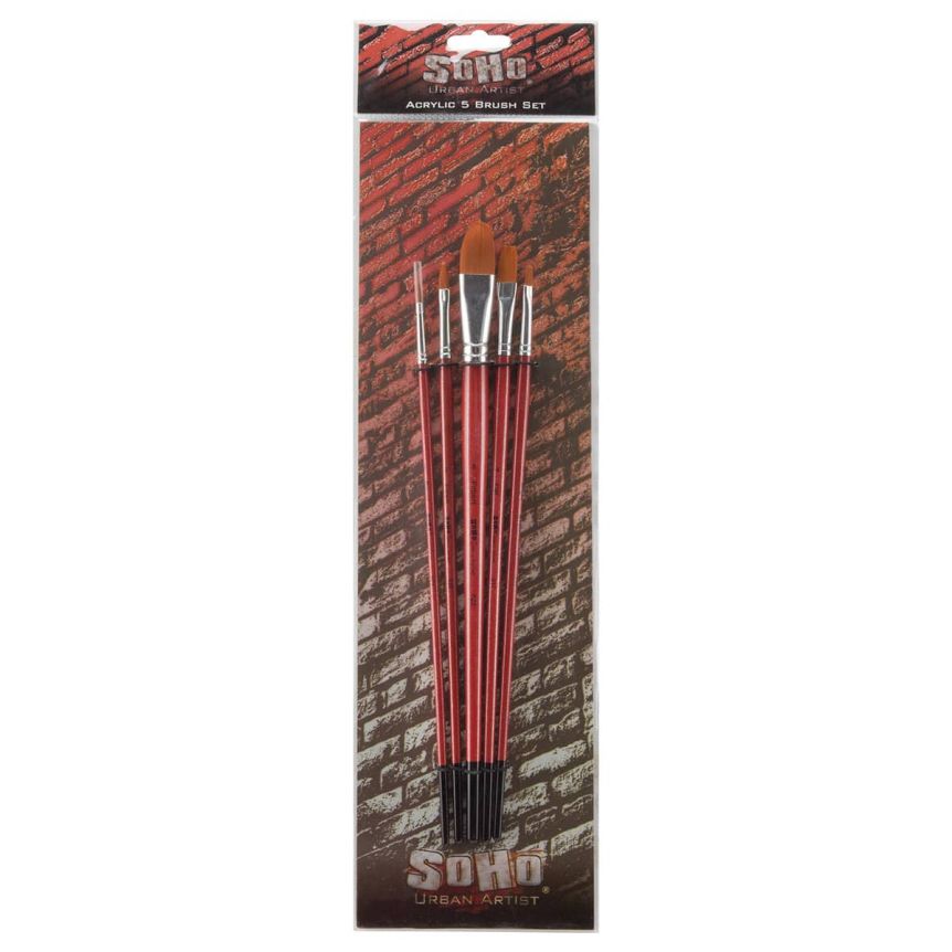 SoHo Artist Acrylic Super Value Brush Set of 5