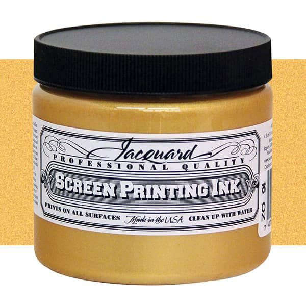 Jacquard Screen Printing Ink 16 oz Jar - Solar Gold