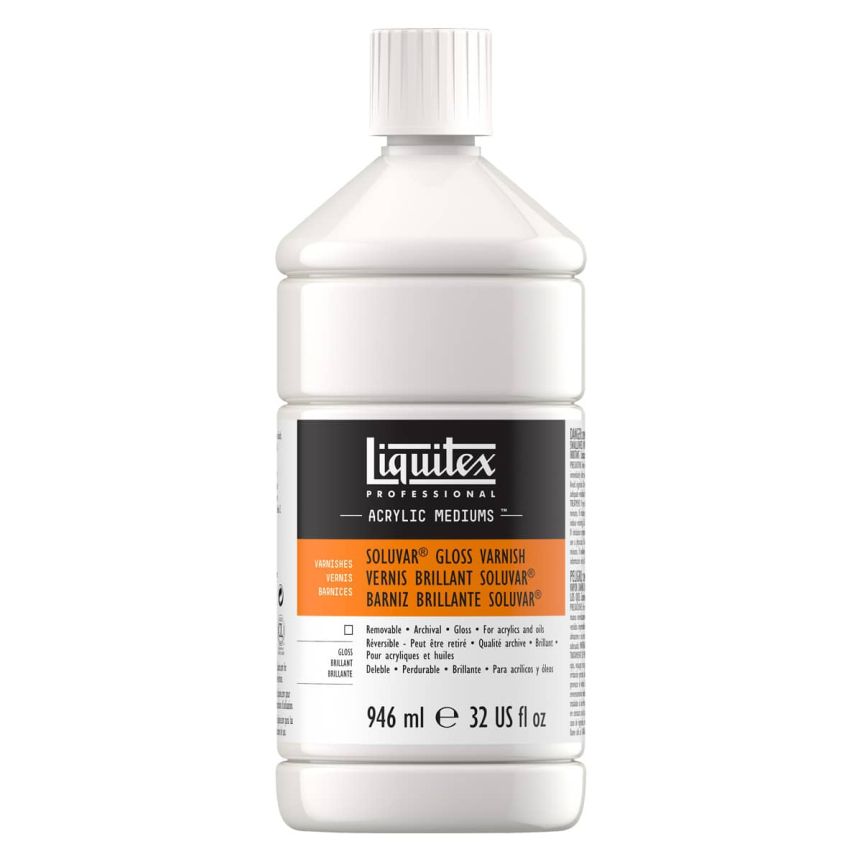 Liquitex Acrylic Soluvar Gloss Varnish, 32oz Bottle