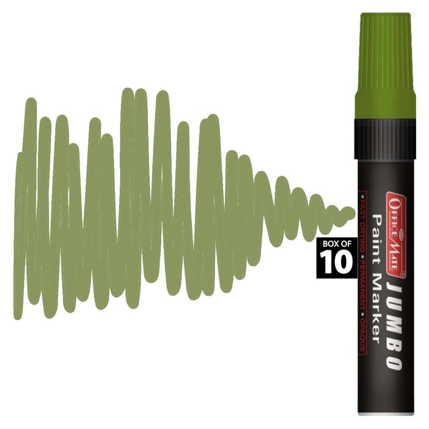 Office Mate Jumbo Point Paint Marker - #30 Pastel Olive (Box of 10) 