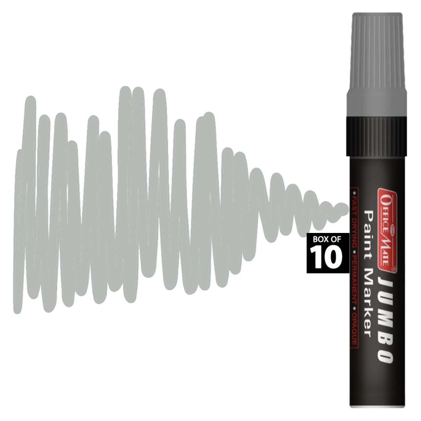 Office Mate Jumbo Paint Marker - #38 Silver (Box of 10)