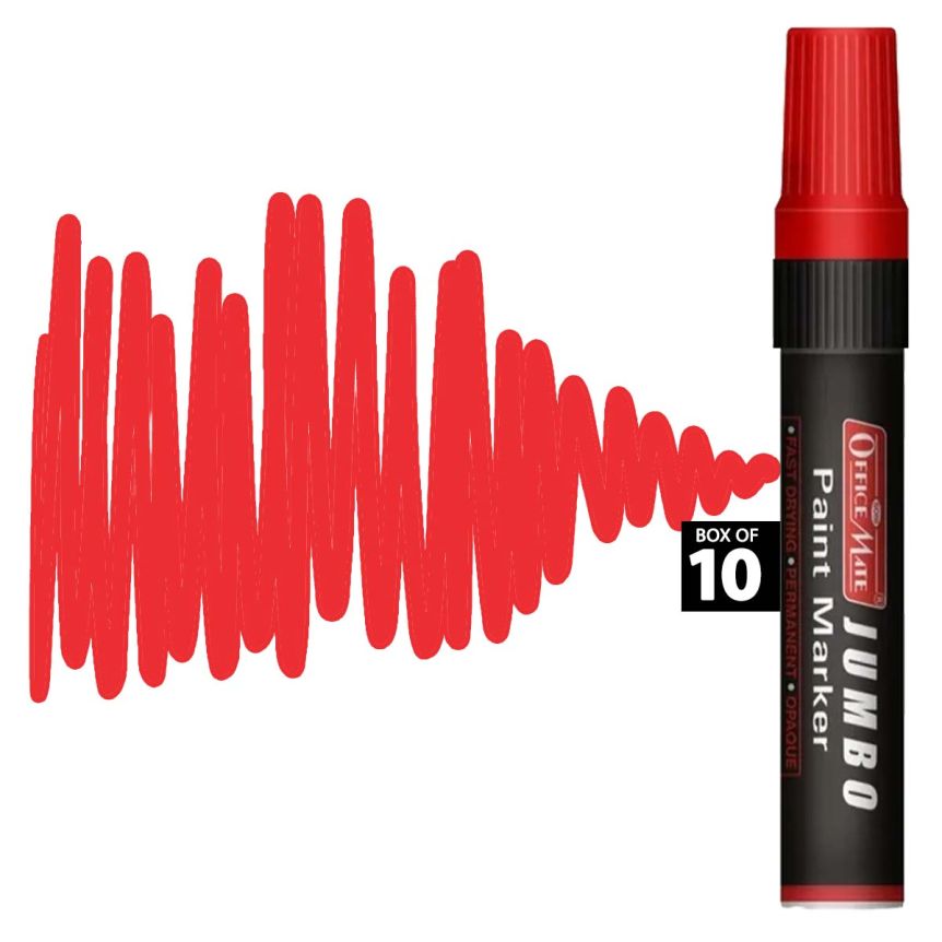 Office Mate Jumbo Paint Marker - #9 Red (Box of 10)