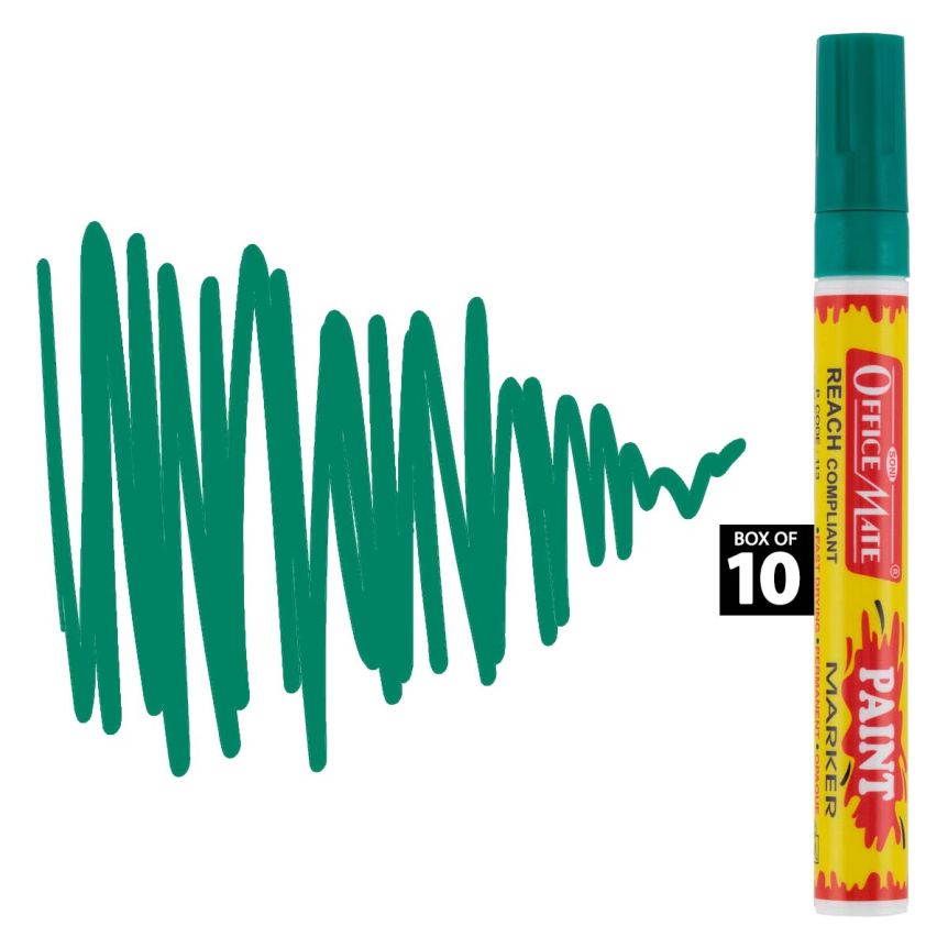 Office Mate Medium Point Paint Marker - #14 Grass Green (Box of 10)