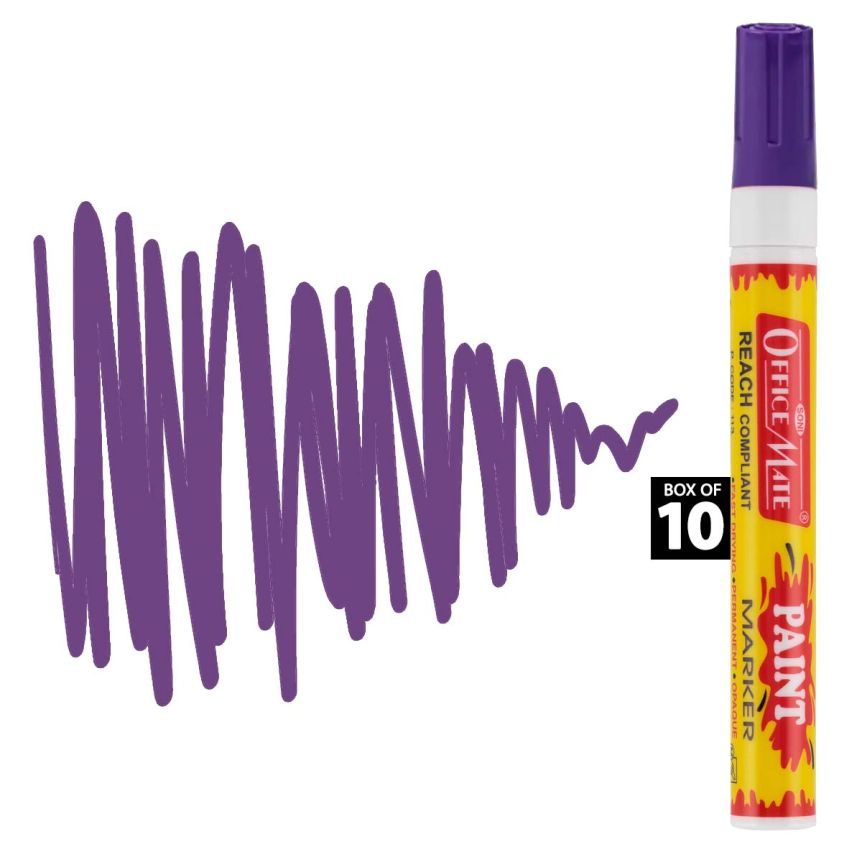 Office Mate Medium Point Paint Marker - #19 Violet (Box of 10)