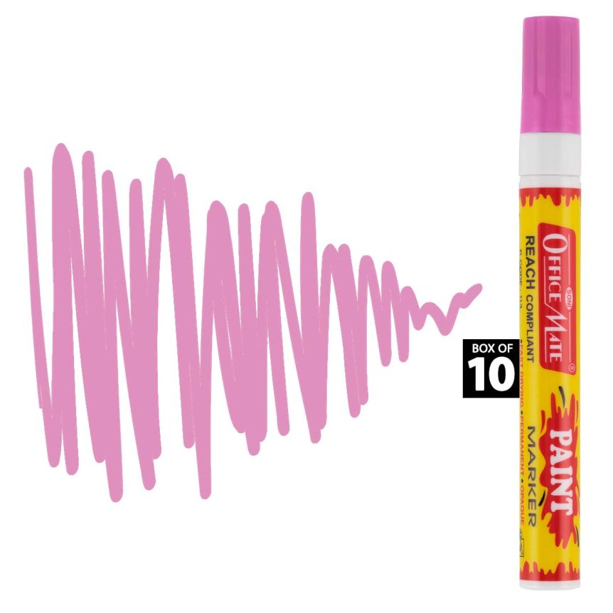 Office Mate Medium Point Paint Marker - #21 Pastel Pink (Box of 10)