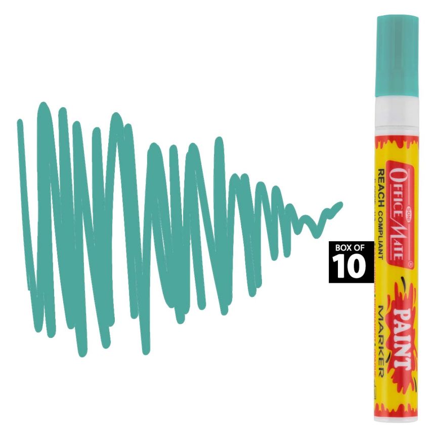 Office Mate Medium Point Paint Marker - #24 Pastel Turquoise (Box of 10)