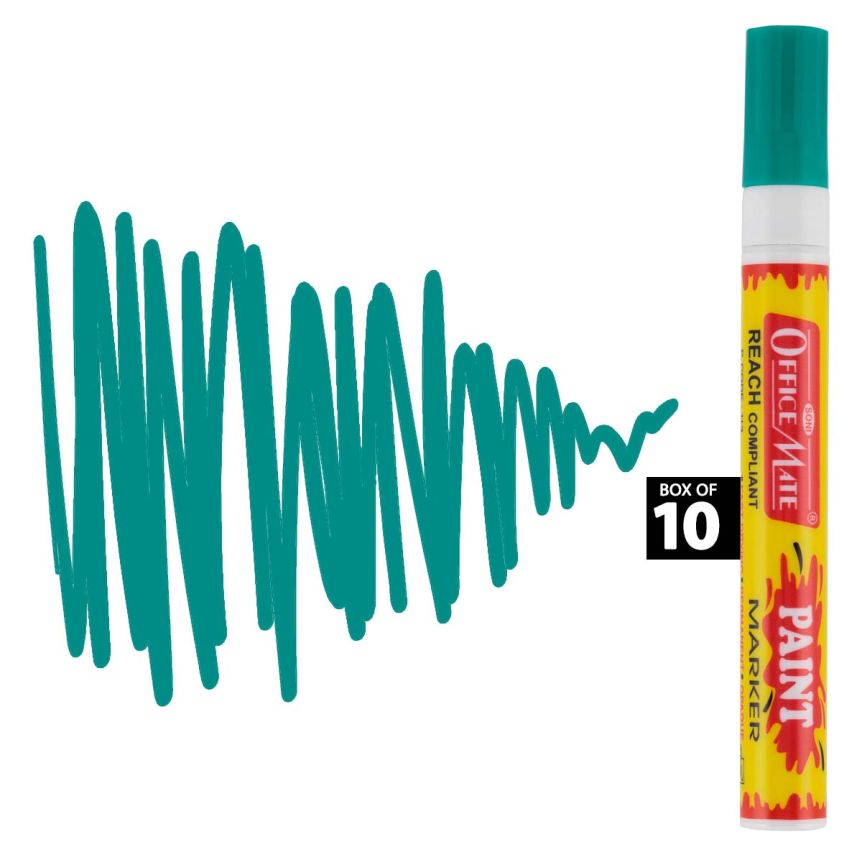 Office Mate Medium Point Paint Marker - #25 Turquoise (Box of 10) 