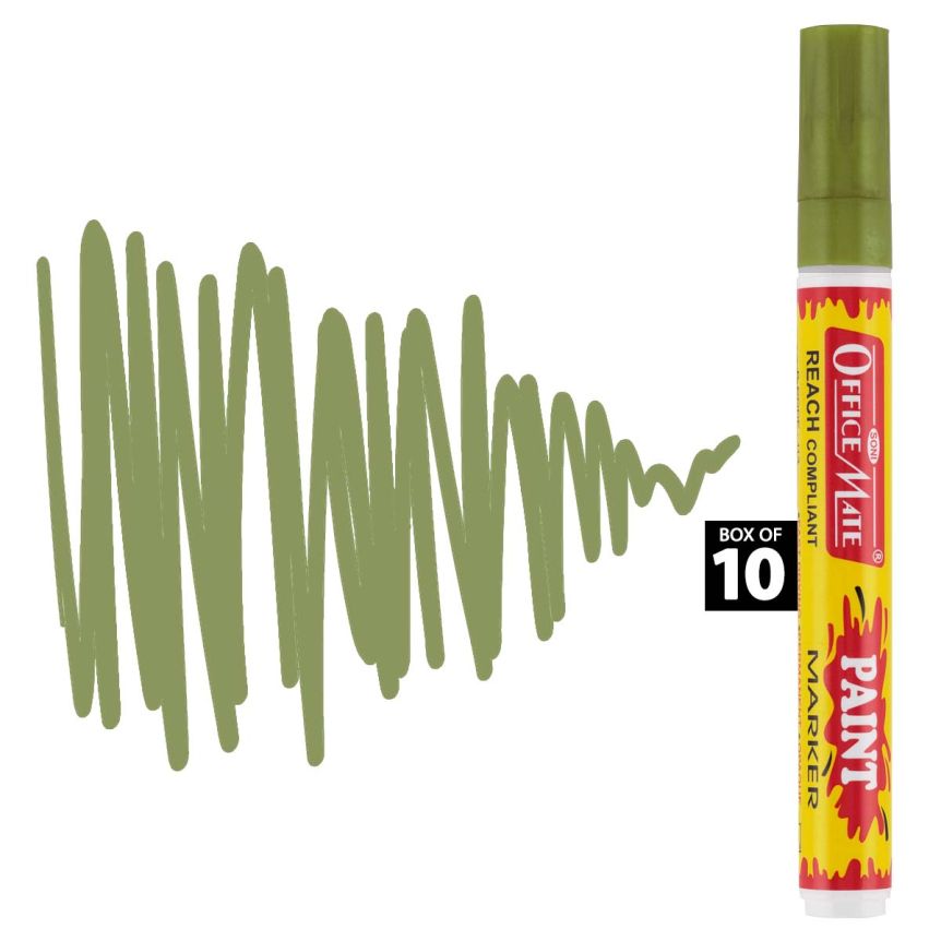 Office Mate Medium Point Paint Marker - #30 Pastel Olive (Box of 10)