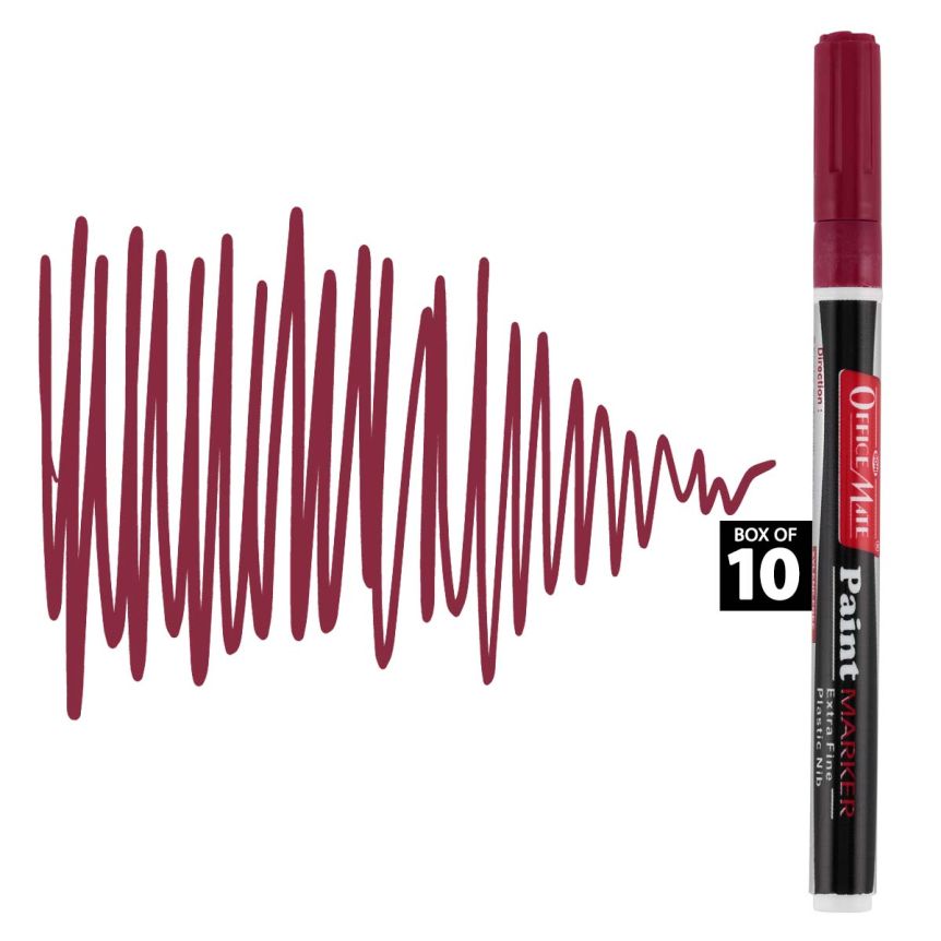 Office Mate Extra-Fine Point Paint Marker - #11 Wine Red (Box of 10)