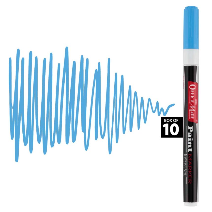 Office Mate Extra-Fine Point Paint Marker - #16 Baby Blue (Box of 10)