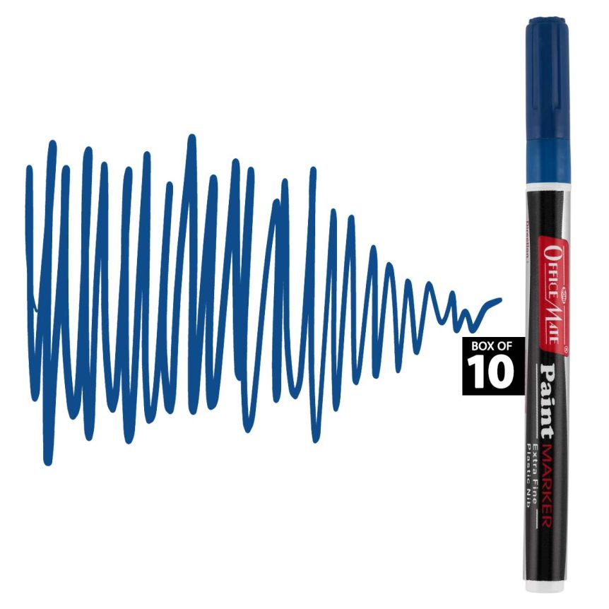 Office Mate Extra-Fine Point Paint Marker - #17 Royal Blue (Box of 10)