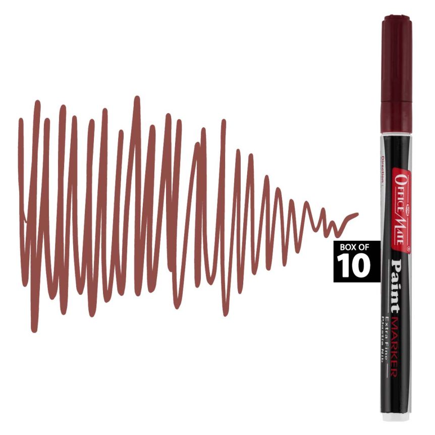 Office Mate Extra-Fine Point Paint Marker - #28 Brown (Box of 10)
