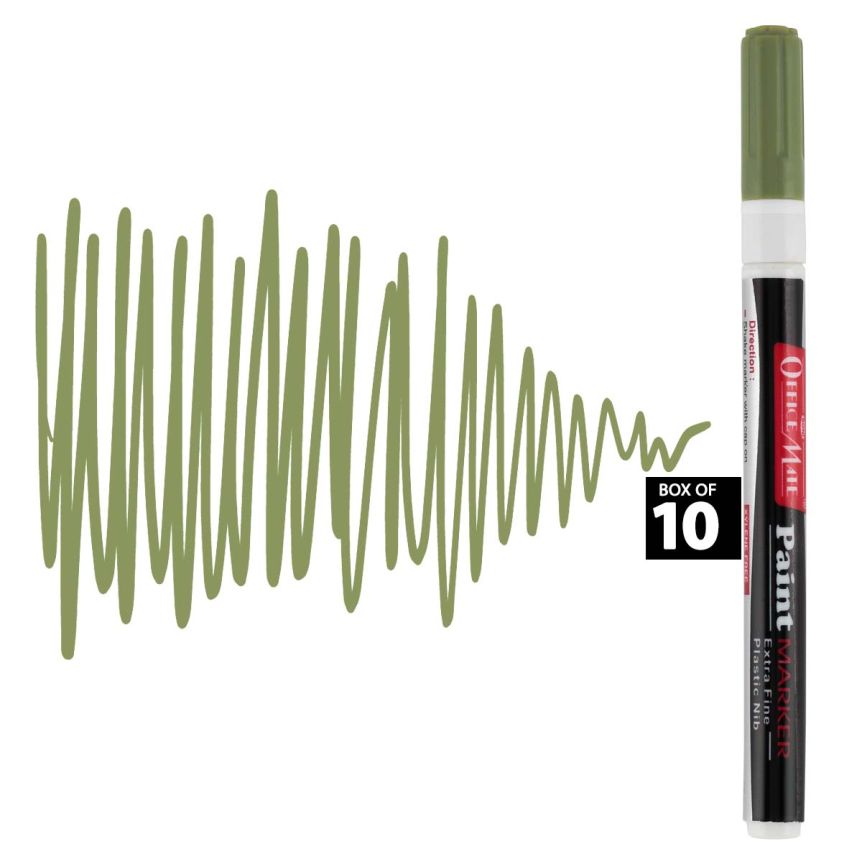 Office Mate Extra-Fine Point Paint Marker - #30 Pastel Olive (Box of 10)