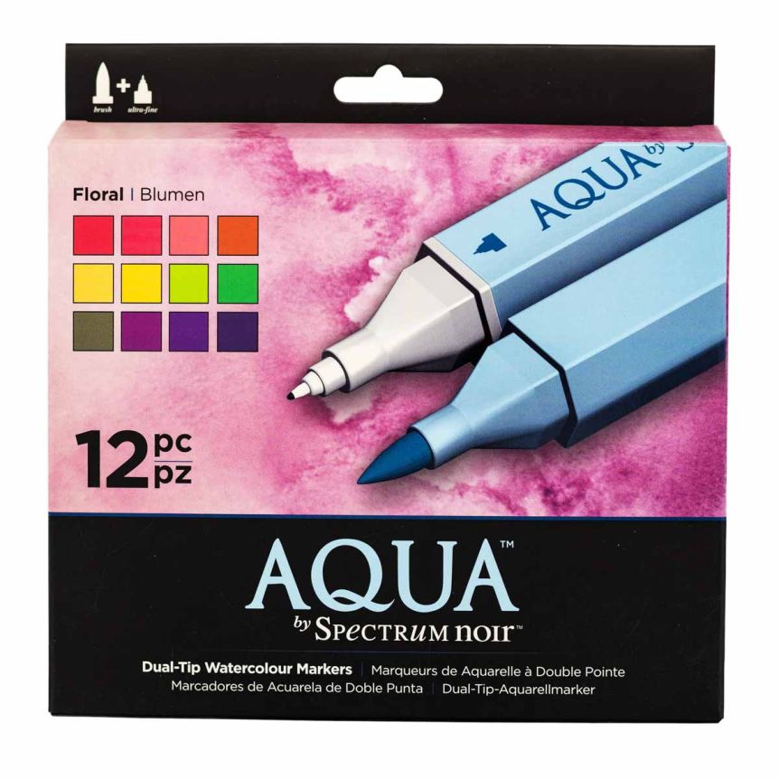 Spectrum Noir Aqua Markers Floral Set of 12