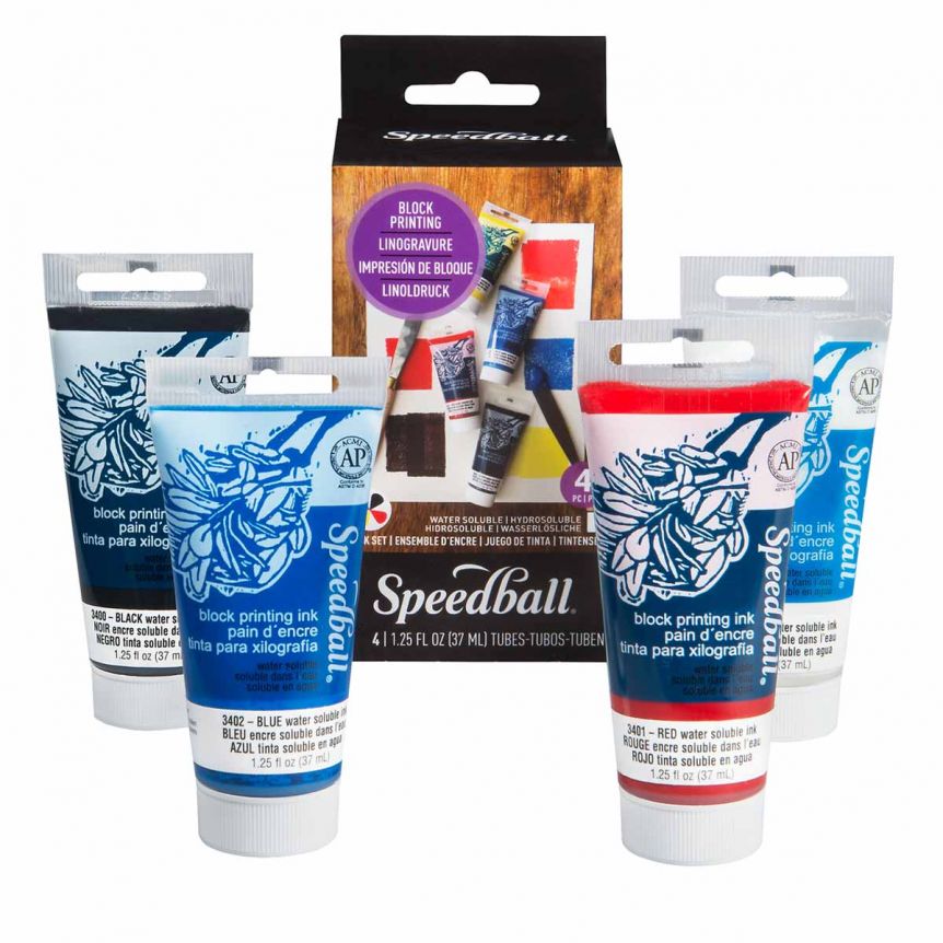 Speedball® Block Printing Ink Water Soluble (Set of 4)