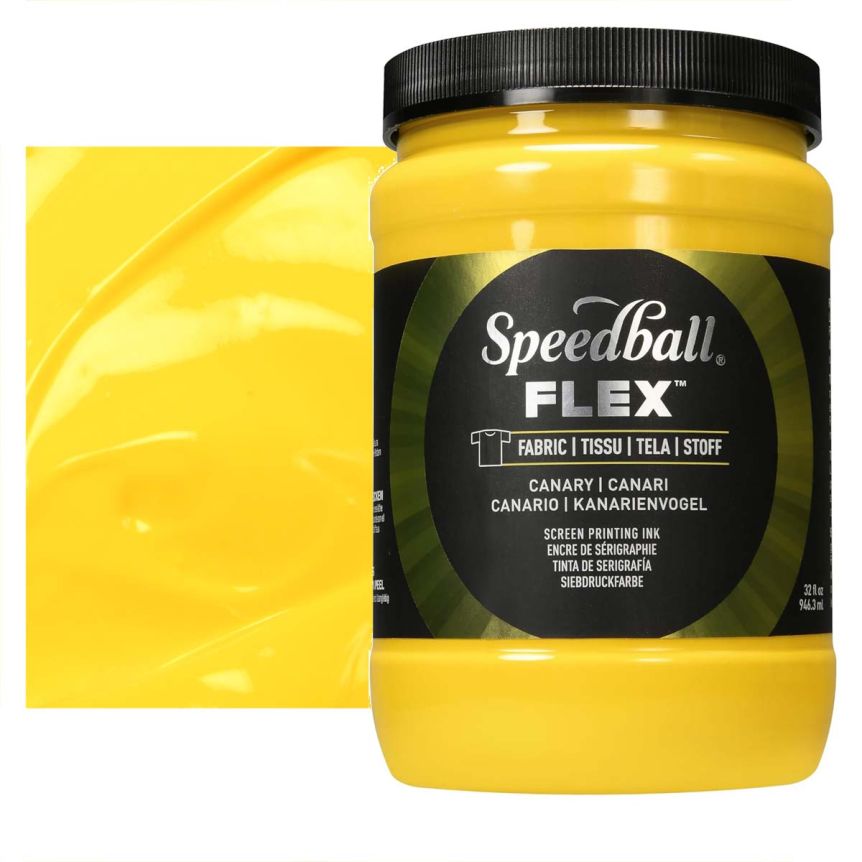 Speedball Flex Fabric Screen Print Ink - Canary, 32oz