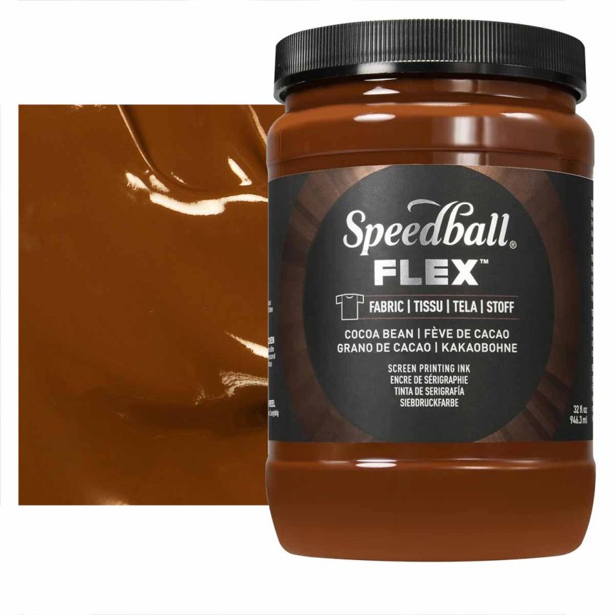 Speedball Flex Fabric Screen Print Ink - Cocoa Bean, 32oz