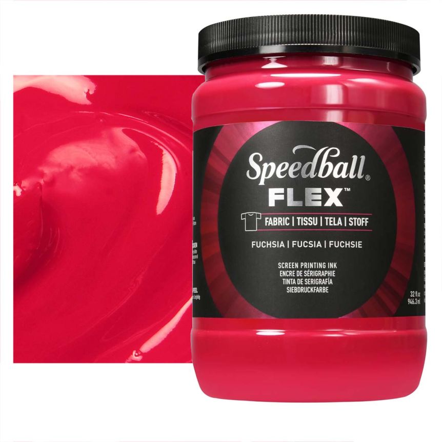 Speedball Flex Fabric Screen Print Ink - Fuschia, 32oz