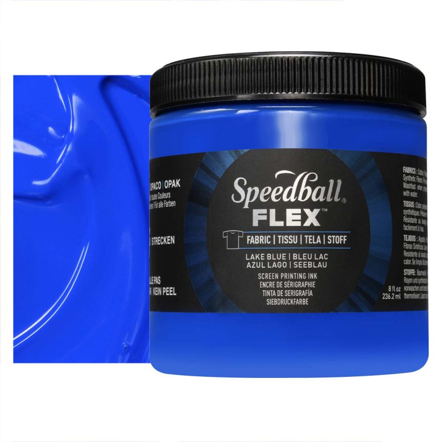 Speedball Flex Fabric Screen Print Ink - Lake Blue, 8oz