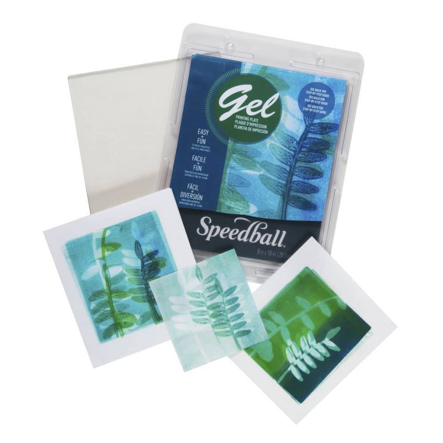 Speedball Gel Printing Plates Out of Box 8x10 with Finished Product