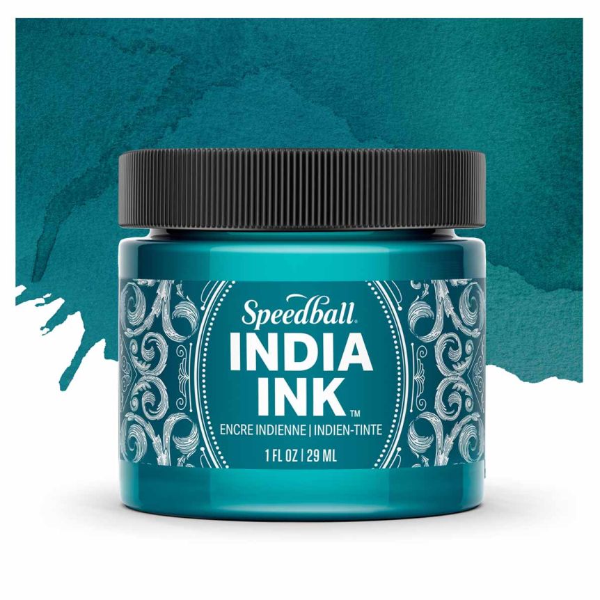 Speedball India Ink Teal Agate, 1oz