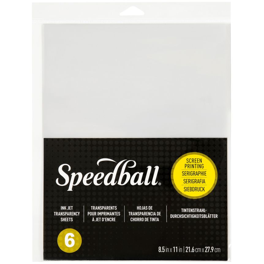 Speedball Ink Jet Transparency Sheets - 8-1/2” x 11”, Pack of 6