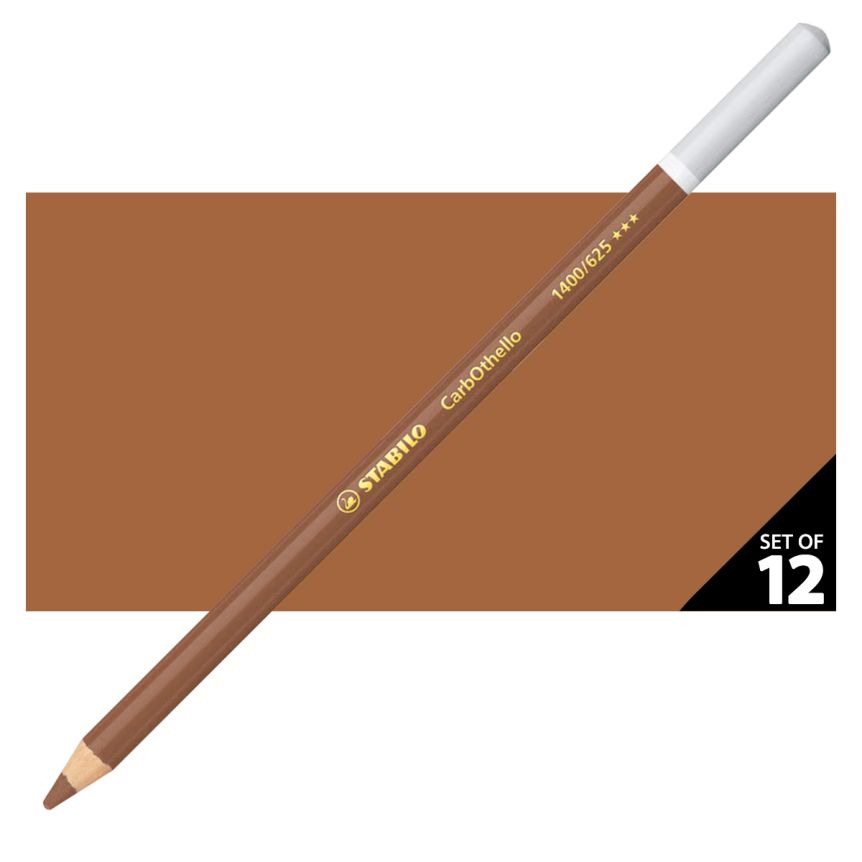 Stabilo CarbOthello Pastel Pencils Set of 12 No. 625 - Burnt Umber