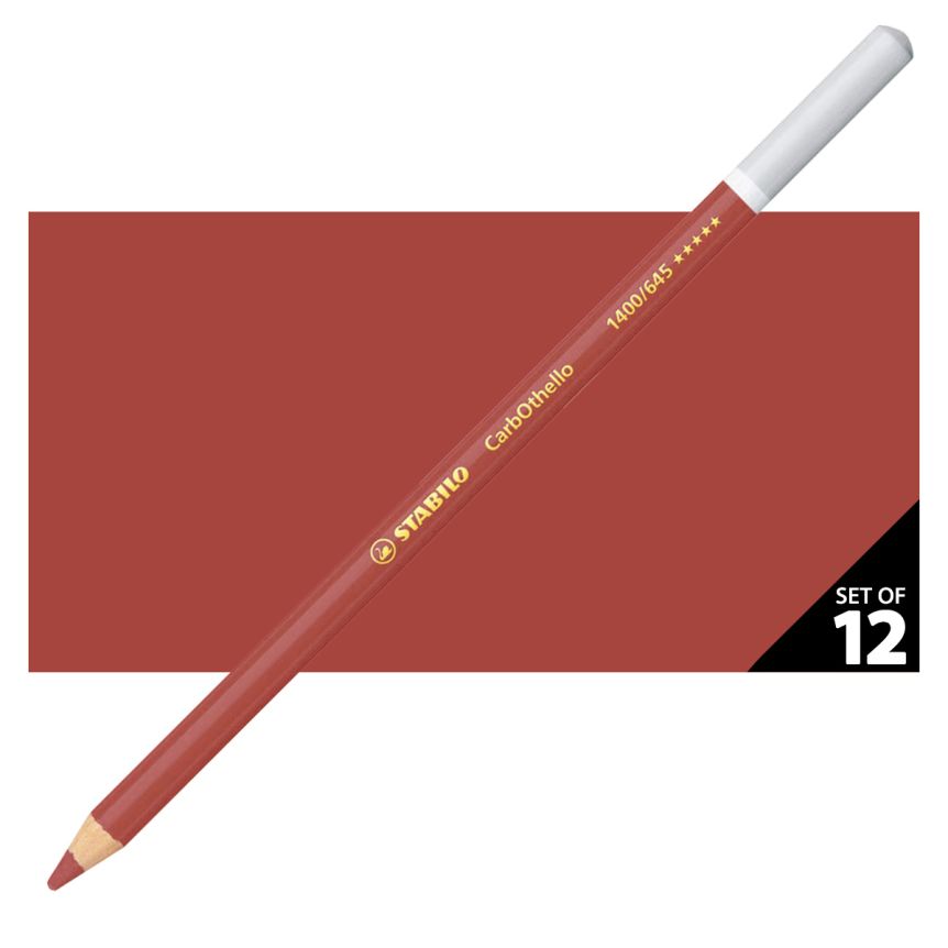 Stabilo CarbOthello Pastel Pencils Set of 12 No. 645 - Caput Mortuum Red