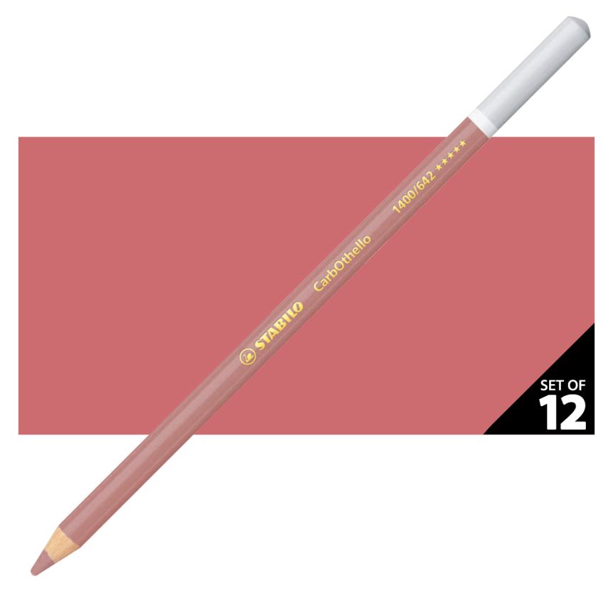 Stabilo CarbOthello Pastel Pencils Set of 12 No. 642 - Caput Mortuum Violet Light