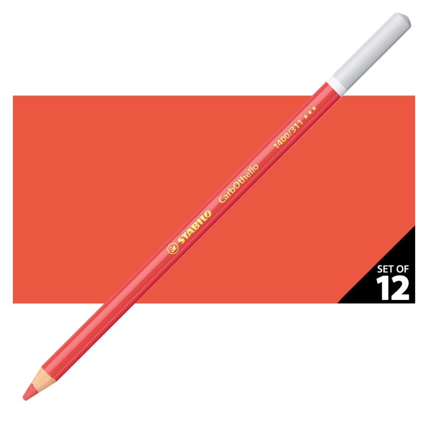 Stabilo CarbOthello Pastel Pencils Set of 12 No. 311 - Carmine Red Light