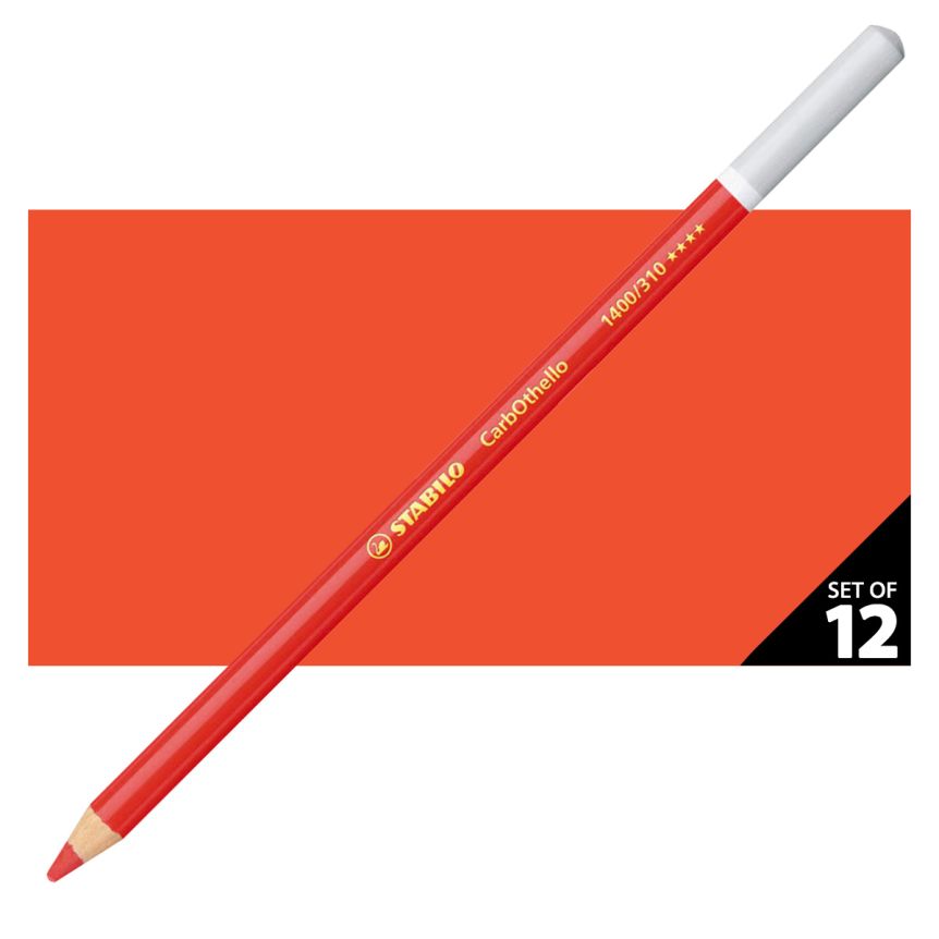 Stabilo CarbOthello Pastel Pencils Set of 12 No. 310 - Carmine Red