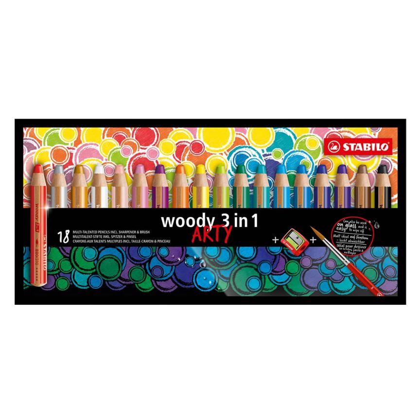Stablio Woody Colored Pencil Set of 18 with extras!