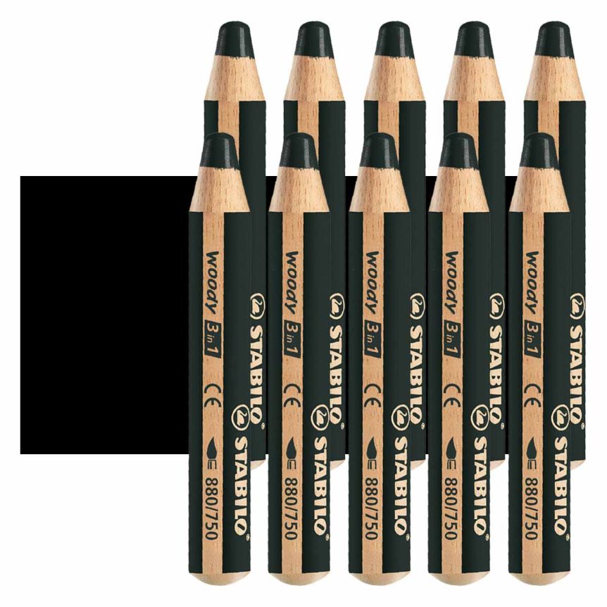 Stabilo Woody Colored Pencil, Black (Box of 10)