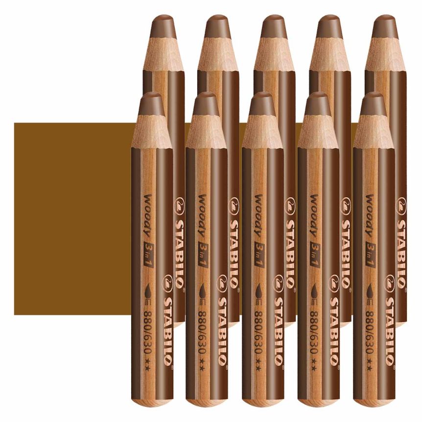 Stabilo Woody Colored Pencil, Brown (Box of 10)