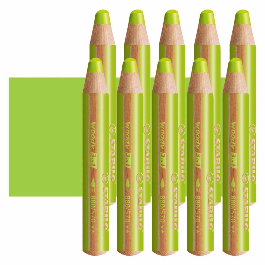 Stabilo Woody Colored Pencil, Leaf Green (Box of 10)