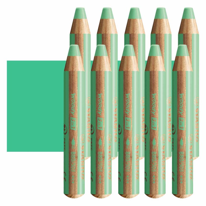 Stabilo Woody Colored Pencil, Pastel Green (Box of 10)