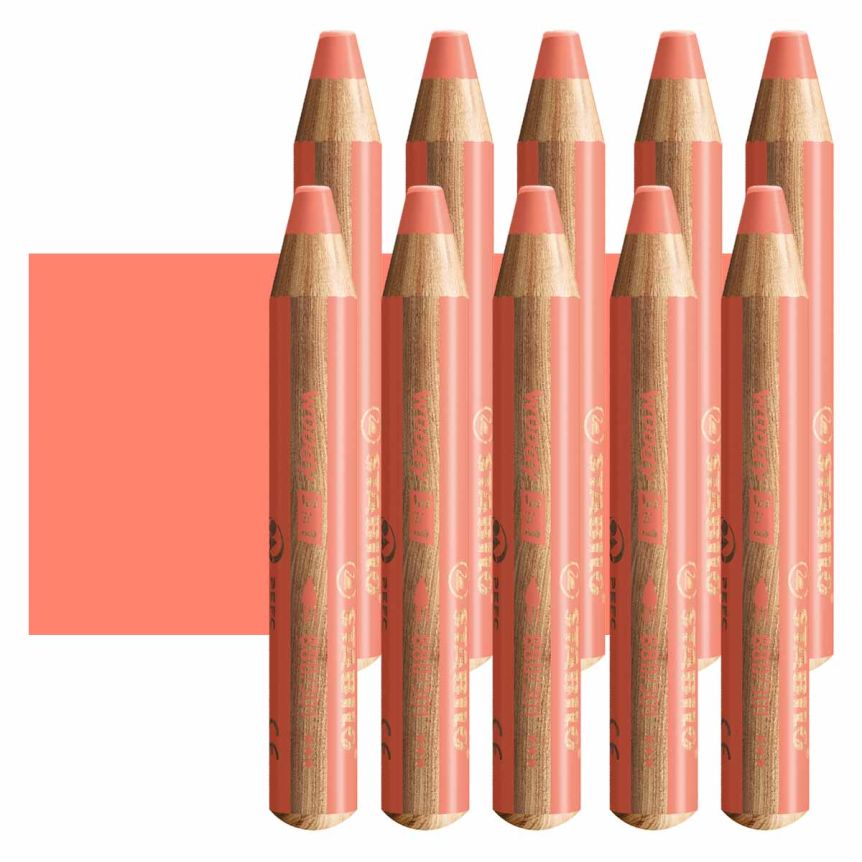 Stabilo Woody Colored Pencil, Pastel Red (Box of 10)