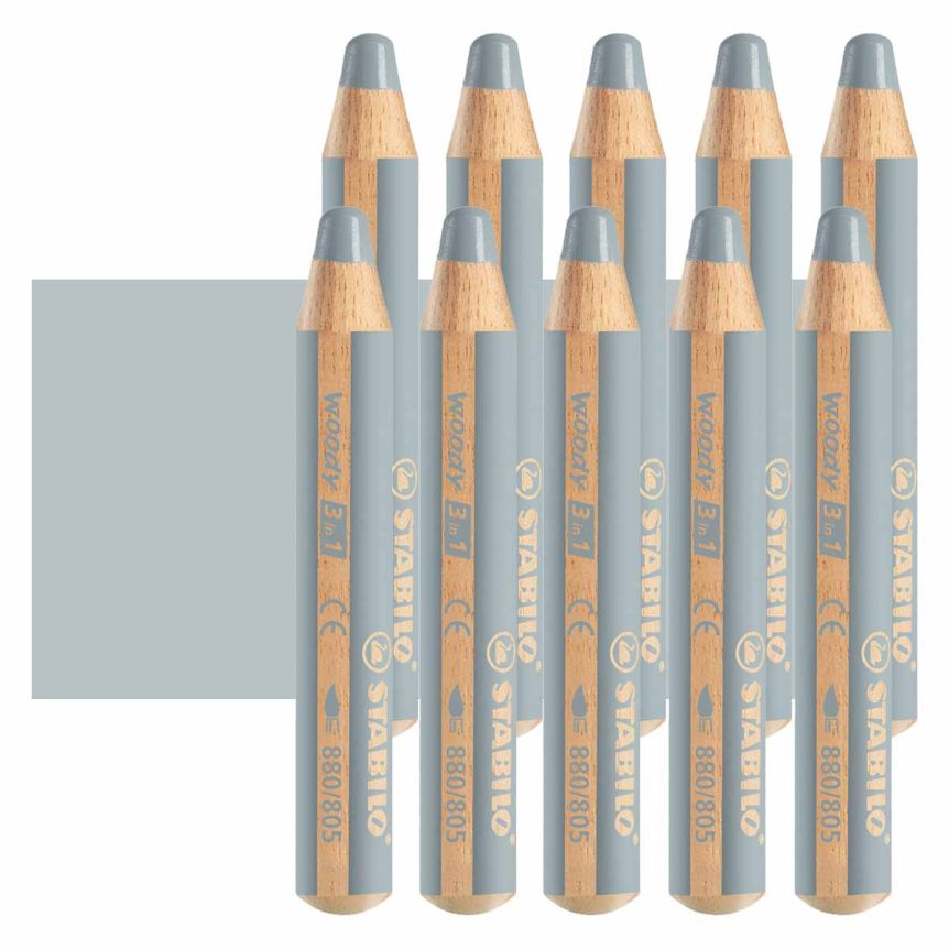 Stabilo Woody Colored Pencil, Silver (Box of 10)