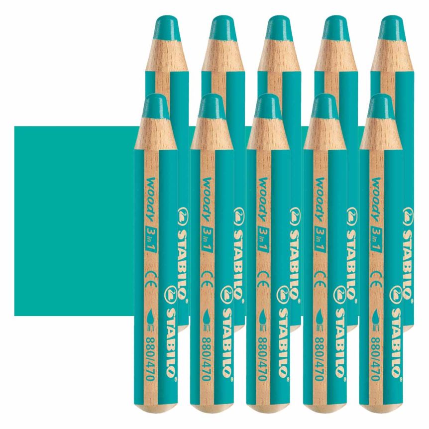 Stabilo Woody Colored Pencil, Turquoise (Box of 10)
